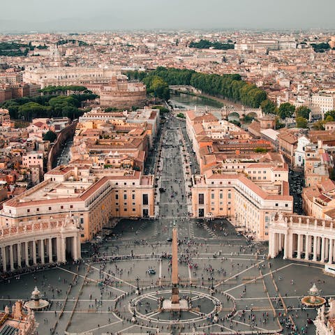 Visit the ancient Vatican City, under a twenty-minute walk away