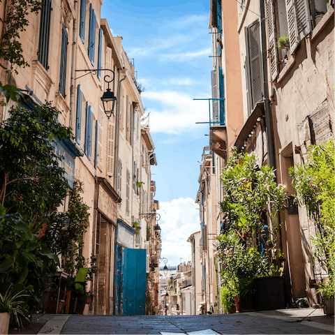 Stay in the heart of Marseilles and wind your way through its colourful streets