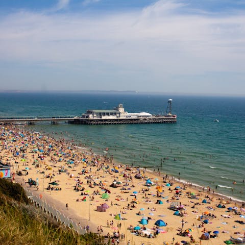 Spend fun-filled days on Bournemouth Beach, a twenty-minute walk away