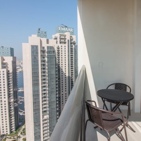 Sit out on the apartment's balcony and enjoy the peace of Dubai Creek