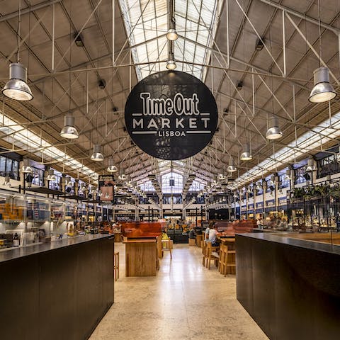 Treat your taste buds at the Time Out Market, an eight-minute walk away