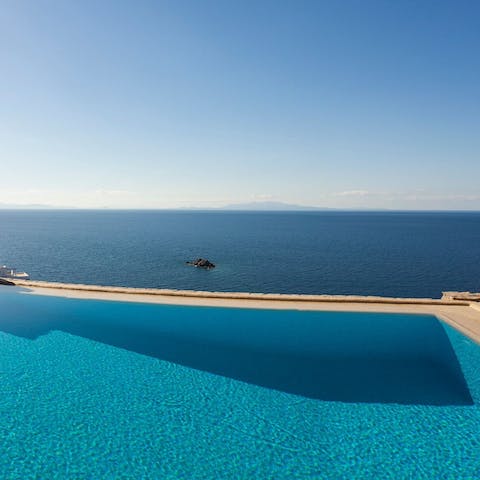 Take a refreshing dip in the sparkling infinity pool