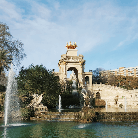 Take a stroll through beautiful Ciutadella Park, three blocks away