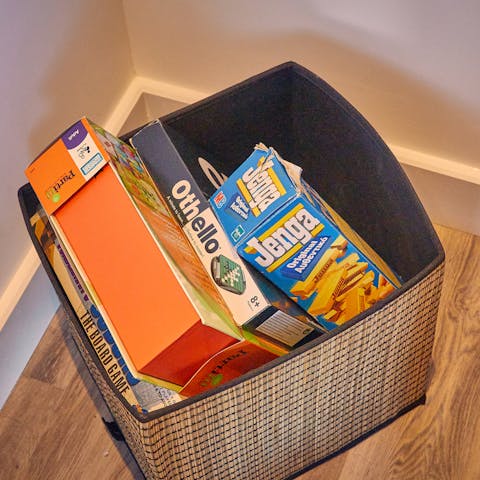 Come together and get competitive over the home's large selection of board games