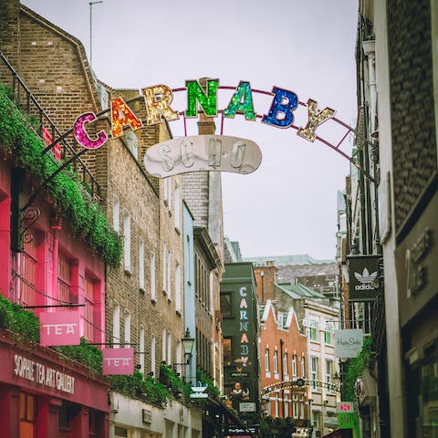 Discover some of that Swinging Sixties spirit on Carnaby Street, just half a mile from your front door