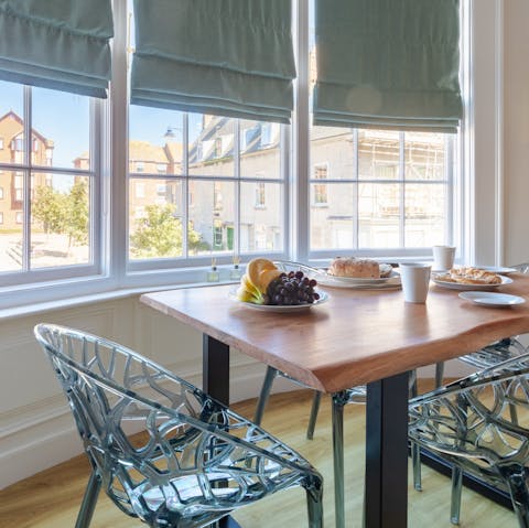 Start your morning with a delicious breakfast beside the bay window