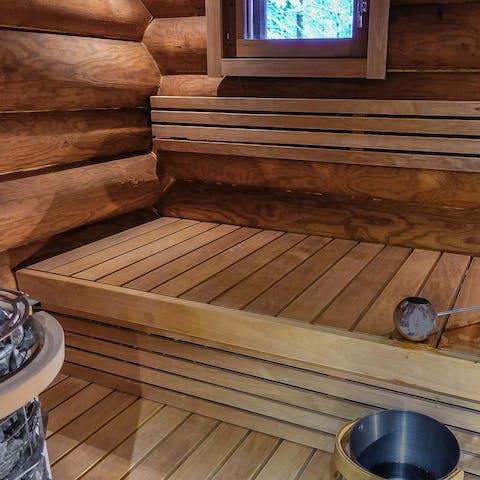 Relax your muscles in the in-house sauna