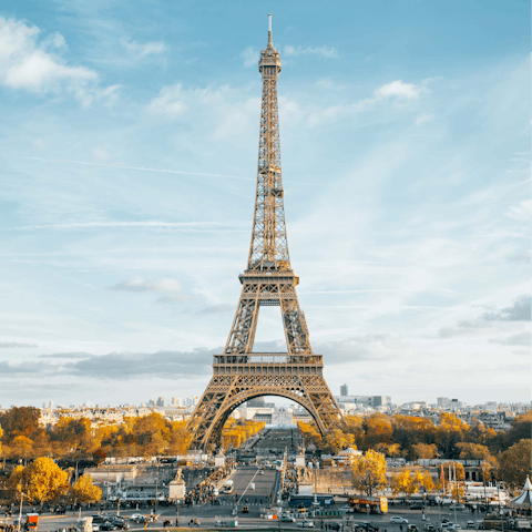 Visit the iconic Eiffel Tower – just a short stroll away