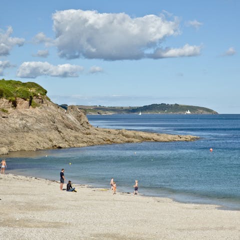 Pack a bag and stroll over to Swanpool beach in under five minutes