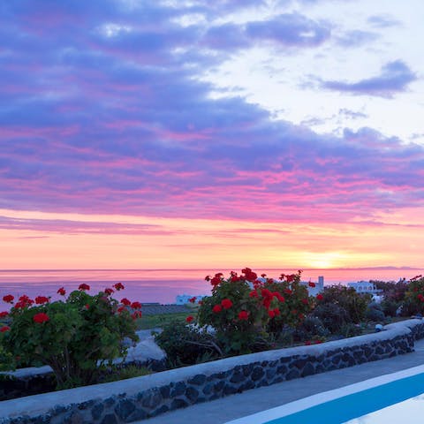 Admire the gorgeous sunsets from the patio