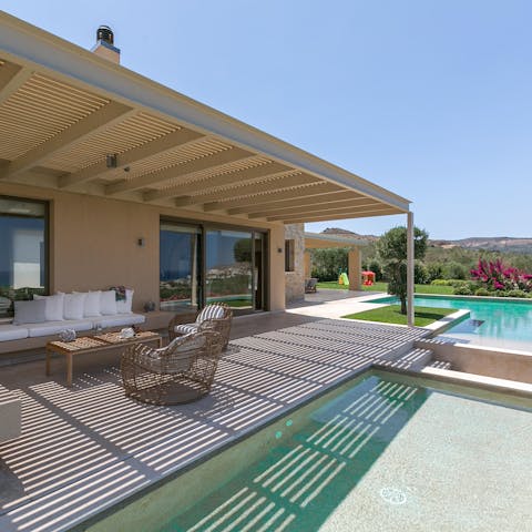 Choose between the shaded seating area and the sun-soaked pool