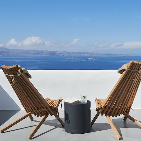 Drink in the incredible views of the Aegean Sea