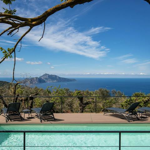 Cool off from the midday heat with a dip in the private pool