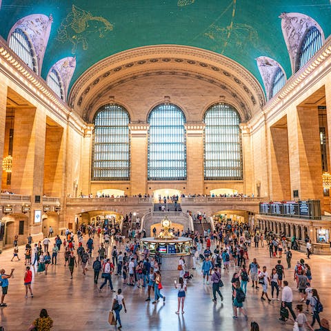 Catch the train from Grand Central Station to the northern parts of the New York metropolitan area