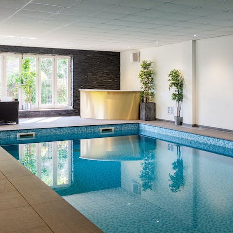 Feel a wonderful sense of wellbeing after a swim in the shared pool