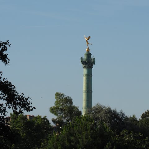 Visit the nearby iconic Place de la Bastille