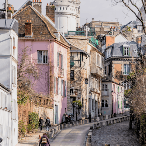 Enjoy leisurely strolls through the pretty streets of Montmartre