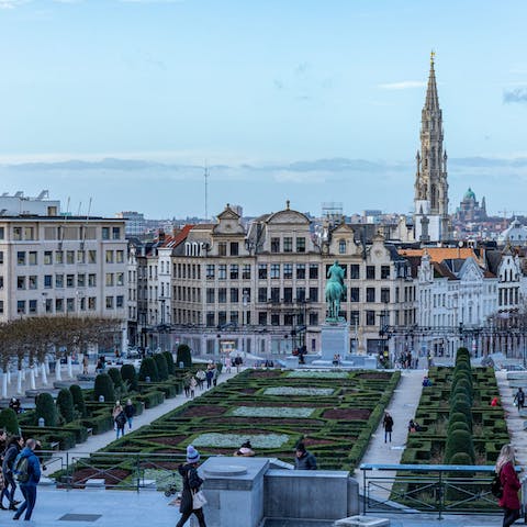 Visit the beautiful Mont des Arts, under a minute from home