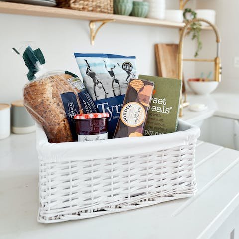 Enjoy a welcome hamper of local and luxury goodies