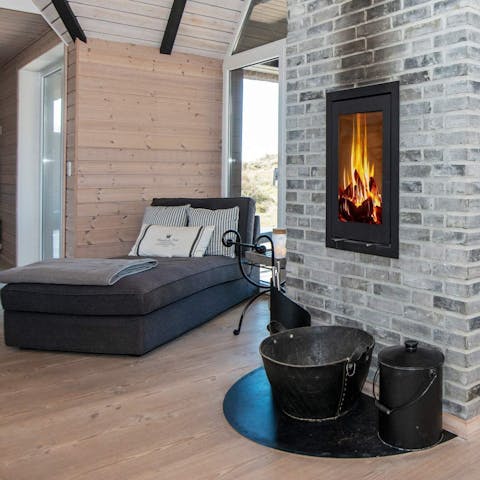 Enjoy cosy nights by the wood–burning stove