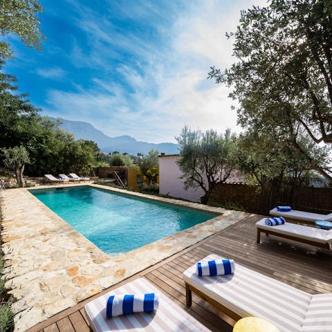 Spend idyllic days lounging by the private pool