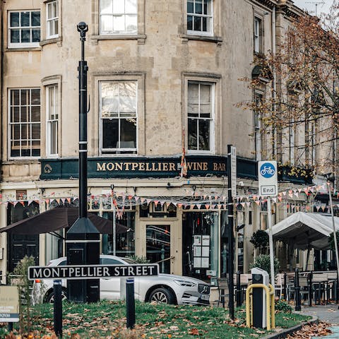 Stroll into Cheltenham's bustling town centre for fancy wine bars and laidback hangouts