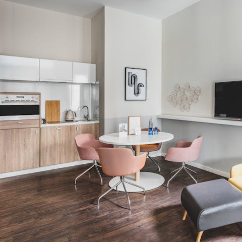 Cook some family favourites to enjoy in the chic dining corner
