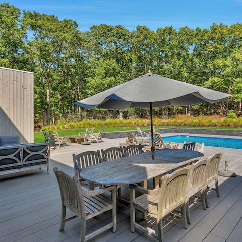 Pour a glass of your favourite drink and enjoy the beauty of the garden