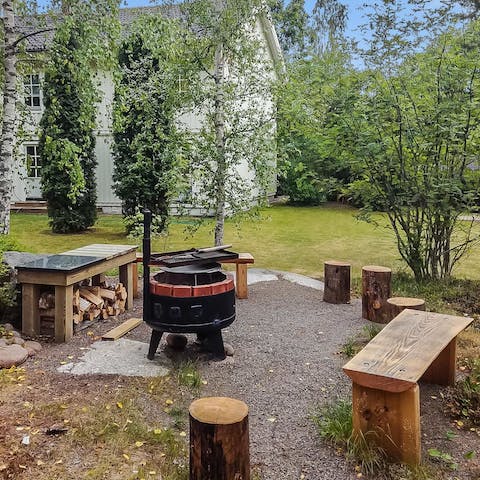 Gather round the firepit on summer evenings