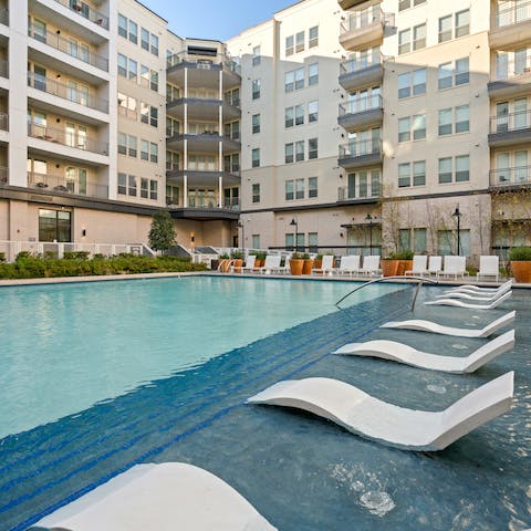 Spend a sunny afternoon relaxing by the courtyard pool