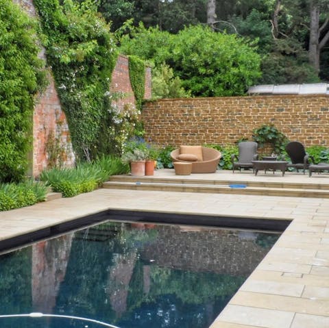 Enjoy refreshing swims in the outdoor heated pool