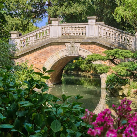 Take a picturesque stroll through Parc Monceau, just a short walk away