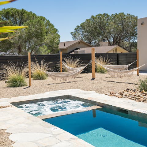 Flit between the hot tub and private pool