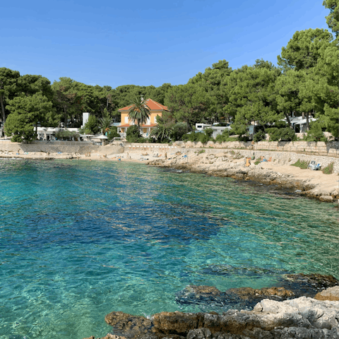 Explore the Croatian coast – while you can swim in front of the house, the nearest beach is 1km away
