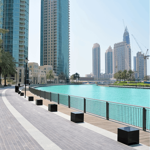 Stay just a twenty-two-minute drive away from Dubai Marina 