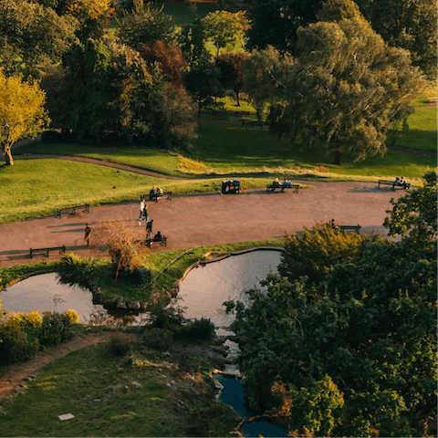 Take a sunset stroll through the city's leafy parks 