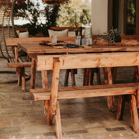 Feast on stuffed vine leaves on the beautiful terrace