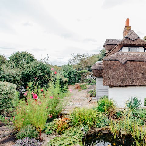 The charming English country garden that surrounds the house