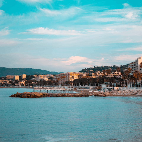 Dip a toe in the sea at nearby La Croisette beach