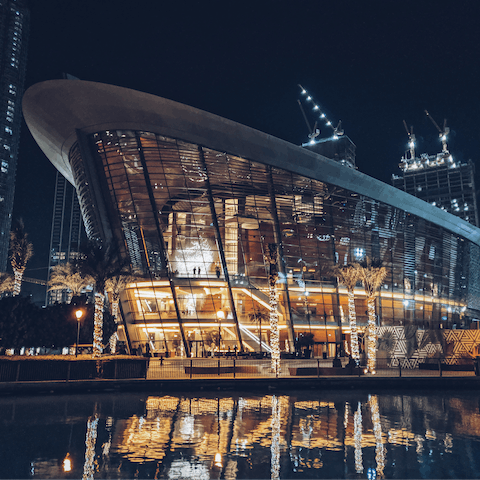 Catch a production at the stunning Dubai Opera House, just a few minutes from your apartment