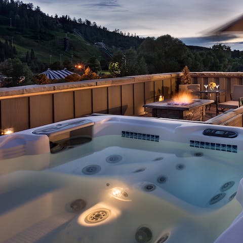 The outdoor hot tub