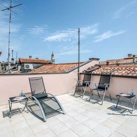 Soak up some rays on the rooftop terrace