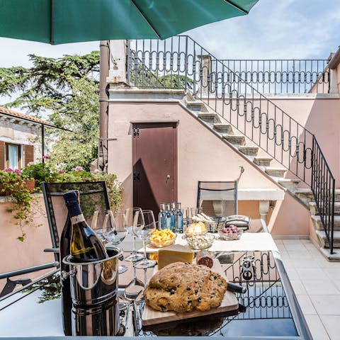 Dine alfresco on the private terrace