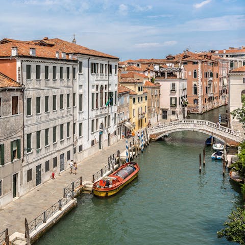 Take in views of the Grand Canal from the living room