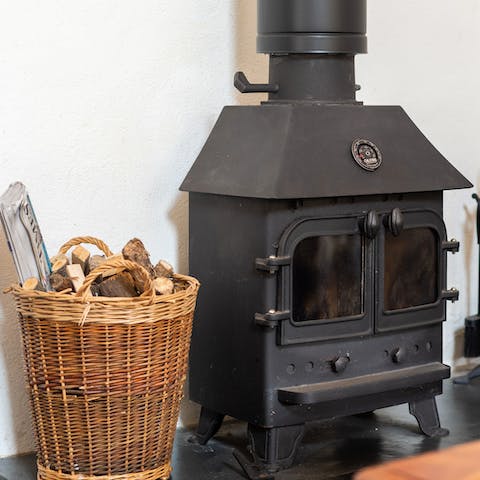 Get the wood burner going for a cosy evening in