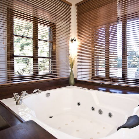 Enjoy a relaxing soak in the Jacuzzi 