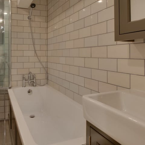Soak your muscles in the tub after a long day exploring the region