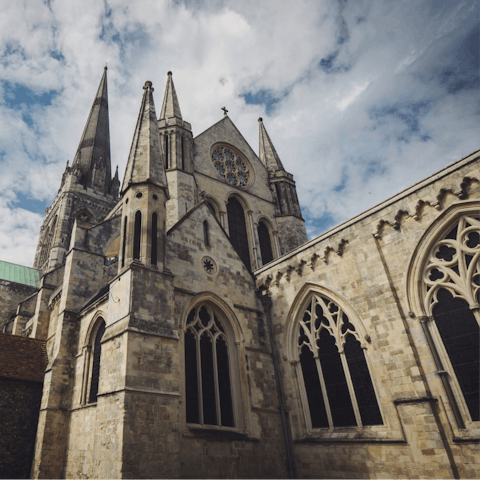 Stroll four minutes to visit grand Chichester Cathedral