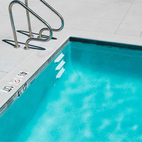 Make use of the large communal pool on the ninth floor