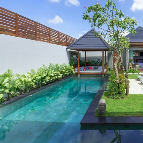 Cool off with a dip in the home's gorgeous pool